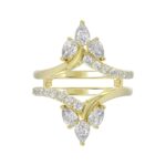 14K YELLOW GOLD 1 1/4CT ROUND/PEAR DIAMOND LADIES WRAP RING - Image 5