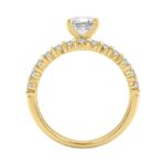 14K YELLOW GOLD 1 1/4CT ROUND/PRINCESS DIAMOND LADIES BRIDAL SET (CENTER STONE PRINCESS DIAMOND 3/4CT) - Image 2
