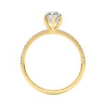 14K YELLOW GOLD 1 3/4CT MARQUISE/ROUND DIAMOND LADIES RING (CENTER STONE MARQUISE DIAMOND 1 1/2CT) - Image 2
