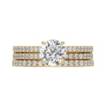 14K YELLOW GOLD 1 3/4CT ROUND DIAMOND LADIES BRIDAL SET (CENTER STONE ROUND DIAMOND 1CT) - Image 2
