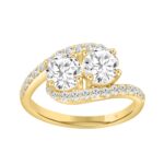 14K YELLOW GOLD 1 3/4CT ROUND DIAMOND LADIES RING