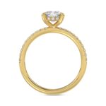 14K YELLOW GOLD 1 3/4CT ROUND/CUSHION DIAMOND LADIES RING (CENTER STONE CUSHION DIAMOND 1 1/2CT) - Image 2