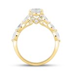 14K YELLOW GOLD 1 3/4CT ROUND/MARQUISE DIAMOND LADIES RING (CENTER STONE ROUND DIAMOND 1CT ) - Image 2