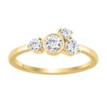 14K Yellow Gold 1/2Ct Round Lab Grown Diamond Fashion Ring For Women (Color F-G -Clarity Vs1/Vs2)
