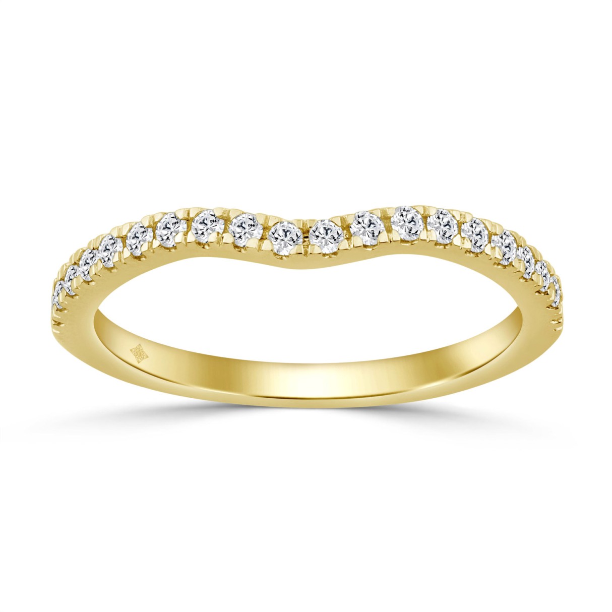 14K YELLOW GOLD 1/4CT ROUND DIAMOND LADIES BAND - Image 1