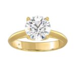 14K YELLOW GOLD 2 1/2CT ROUND DIAMOND LADIES SOLITAIRE RING