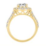 14K Yellow Gold 2 1/2Ct Round Lab Grown Diamond Halo Engagement Ring 1 1/2Ct Round Center Stone (Color F-G Clarity Vs1/Vs2) - Image 3