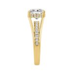 14K YELLOW GOLD 2 1/2CT ROUND/CUSHION DIAMOND LADIES RING (CENTER STONE CUSHION DIAMOND 2CT) - Image 3
