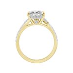 14K YELLOW GOLD 2 1/2CT ROUND/CUSHION/BAGUETTE DIAMOND LADIES RING (CENTER STONE CUSHION DIAMOND 2CT) - Image 2