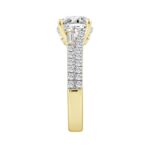 14K YELLOW GOLD 2 1/2CT ROUND/CUSHION/BAGUETTE DIAMOND LADIES RING (CENTER STONE CUSHION DIAMOND 2CT) - Image 3