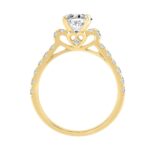 14K YELLOW GOLD 2 1/2CT ROUND/OVAL DIAMOND LADIES BRIDAL SET (CENTER STONE OVAL DIAMOND 1 1/2CT) - Image 2