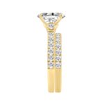 14K YELLOW GOLD 2 1/2CT ROUND/OVAL DIAMOND LADIES BRIDAL SET (CENTER STONE OVAL DIAMOND 1 1/2CT) - Image 3