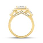 14K YELLOW GOLD 2 1/2CT ROUND/OVAL/PEAR DIAMOND LADIES RING (CENTER STONE OVAL DIAMOND 1 1/2CT) - Image 2