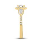 14K YELLOW GOLD 2 1/2CT ROUND/OVAL/PEAR DIAMOND LADIES RING (CENTER STONE OVAL DIAMOND 1 1/2CT) - Image 3