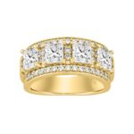 14K YELLOW GOLD 2 1/2CT ROUND/PRINCESS DIAMOND LADIES BAND