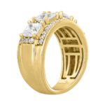 14K YELLOW GOLD 2 1/2CT ROUND/PRINCESS DIAMOND LADIES BAND - Image 3