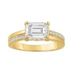 14K YELLOW GOLD 2 1/3CT ROUND/EMERALD DIAMOND LADIES RING (CENTER STONE EMERALD DIAMOND 2CT)