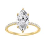 14K YELLOW GOLD 2 1/4CT MARQUISE/ROUND DIAMOND LADIES RING (CENTER STONE MARQUISE DIAMOND 2CT)