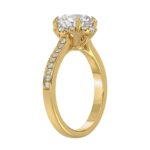 14K YELLOW GOLD 2 1/4CT ROUND DIAMOND LADIES RING (CENTER STONE ROUND DIAMOND 2CT) - Image 3