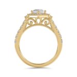 14K YELLOW GOLD 2 1/4CT ROUND/BAGUETTE/HEXAGON DIAMOND LADIES RING - Image 2