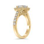 14K YELLOW GOLD 2 1/4CT ROUND/BAGUETTE/HEXAGON DIAMOND LADIES RING - Image 3