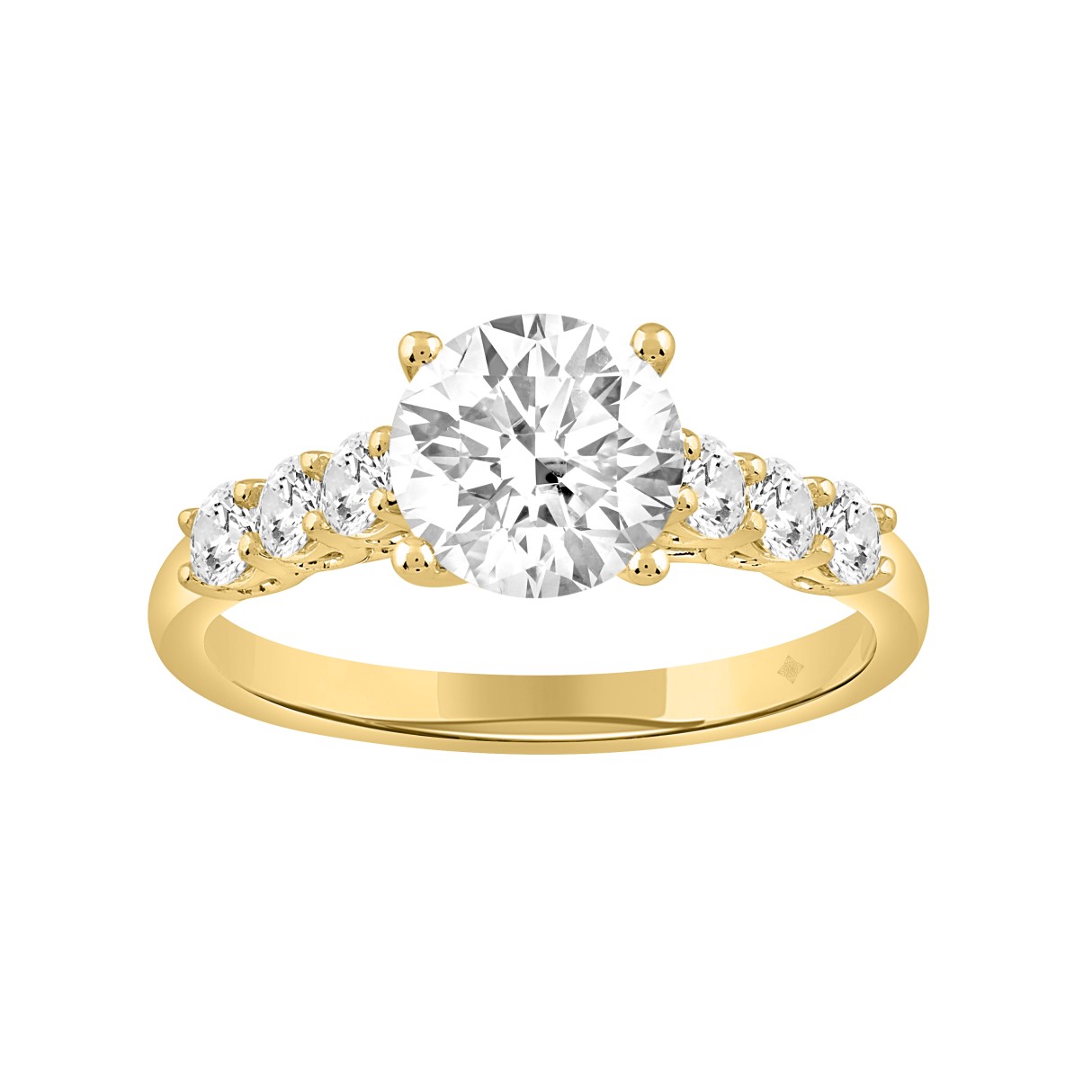 14K YELLOW GOLD 2CT ROUND DIAMOND LADIES RING (CENTER STONE ROUND DIAMOND 1 1/2CT ) - Image 1