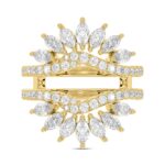 14K YELLOW GOLD 2CT ROUND/MARQUISE DIAMOND LADIES WRAP RING - Image 3