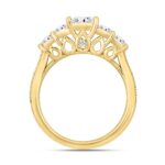 14K YELLOW GOLD 3 1/2CT ROUND/PRINCESS DIAMOND LADIES BRIDAL SET (CENTER STONE PRINCESS DIAMOND 3/4CT ) - Image 2