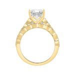 14K YELLOW GOLD 3 1/3CT ROUND/CUSHION DIAMOND LADIES BRIDAL SET (CENTER STONE CUSHION DIAMOND 3CT) - Image 2