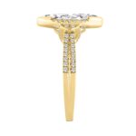 14K YELLOW GOLD 3 1/3CT ROUND/MARQUISE DIAMOND LADIES RING (CENTER STONE MARQUISE DIAMOND 3CT) - Image 3