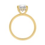 14K YELLOW GOLD 3.00CT EMERALD/ROUND DIAMOND LADIES RING - Image 2