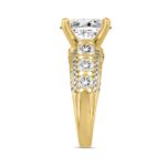 14K YELLOW GOLD 4 1/2CT ROUND DIAMOND LADIES RING (CENTER STONE ROUND DIAMOND 3CT) - Image 3