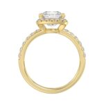 14K YELLOW GOLD 4 1/2CT ROUND/CUSHION DIAMOND LADIES RING (CENTER STONE CUSHION DIAMOND 4CT & Color F-G Clarity VS1/VS2) - Image 2