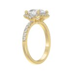 14K YELLOW GOLD 4 1/2CT ROUND/CUSHION DIAMOND LADIES RING (CENTER STONE CUSHION DIAMOND 4CT & Color F-G Clarity VS1/VS2) - Image 3