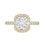 14K YELLOW GOLD 4 1/2CT ROUND/CUSHION DIAMOND LADIES RING (CENTER STONE CUSHION DIAMOND 4CT & Color F-G Clarity VS1/VS2) - Image 5