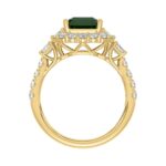 14K YELLOW GOLD 4 1/2CT ROUND/EMERALD DIAMOND LADIES RING (CENTER STONE GREEN EMERALD DIAMOND 3CT) - Image 2