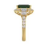14K YELLOW GOLD 4 1/2CT ROUND/EMERALD DIAMOND LADIES RING (CENTER STONE GREEN EMERALD DIAMOND 3CT) - Image 3