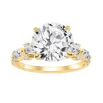 14K YELLOW GOLD 4 1/2CT ROUND/MARQUISE DIAMOND LADIES RING (CENTER STONE ROUND DIAMOND 4CT)