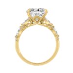 14K YELLOW GOLD 4 1/2CT ROUND/MARQUISE DIAMOND LADIES RING (CENTER STONE ROUND DIAMOND 4CT) - Image 2