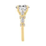 14K YELLOW GOLD 4 1/2CT ROUND/MARQUISE DIAMOND LADIES RING (CENTER STONE ROUND DIAMOND 4CT) - Image 3
