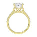 14K YELLOW GOLD 4 1/2CT ROUND/OVAL DIAMOND LADIES BRIDAL SET (CENTER STONE OVAL DIAMOND 4CT) - Image 2