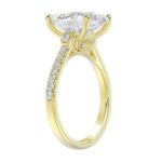 14K YELLOW GOLD 4 1/2CT ROUND/OVAL DIAMOND LADIES BRIDAL SET (CENTER STONE OVAL DIAMOND 4CT) - Image 3