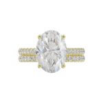 14K YELLOW GOLD 4 1/2CT ROUND/OVAL DIAMOND LADIES BRIDAL SET (CENTER STONE OVAL DIAMOND 4CT) - Image 5