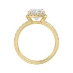 14K YELLOW GOLD 4 1/2CT ROUND/OVAL DIAMOND LADIES RING (CENTER STONE OVAL DIAMOND 4.00CT & Color F-G Clarity VS1/VS2) - Image 2