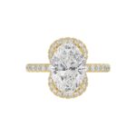 14K YELLOW GOLD 4 1/2CT ROUND/OVAL DIAMOND LADIES RING (CENTER STONE OVAL DIAMOND 4.00CT & Color F-G Clarity VS1/VS2) - Image 5