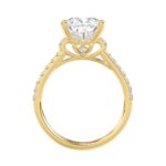 14K YELLOW GOLD 4 1/2CT ROUND/PEAR DIAMOND LADIES BRIDAL SET (CENTER STONE PEAR DIAMOND 4CT) - Image 2