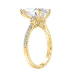 14K YELLOW GOLD 4 1/2CT ROUND/PEAR DIAMOND LADIES BRIDAL SET (CENTER STONE PEAR DIAMOND 4CT) - Image 3