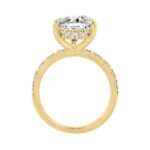 14K YELLOW GOLD 4 3/4CT ROUND/PEAR DIAMOND LADIES RING (CENTER STONE PEAR DIAMOND 4CT) - Image 2
