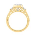 14K YELLOW GOLD 4.00CT ROUND/EMERALD/PRINCESS DIAMOND LADIES RING (CENTER STONE EMERALD DIAMOND 3.00CT) - Image 2