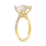 14K YELLOW GOLD 5 1/2CT ROUND DIAMOND LADIES BRIDAL SET (CENTER STONE ROUND DIAMOND 5CT) - Image 3